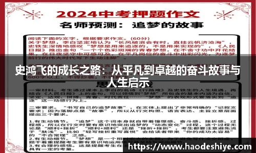 史鸿飞的成长之路：从平凡到卓越的奋斗故事与人生启示
